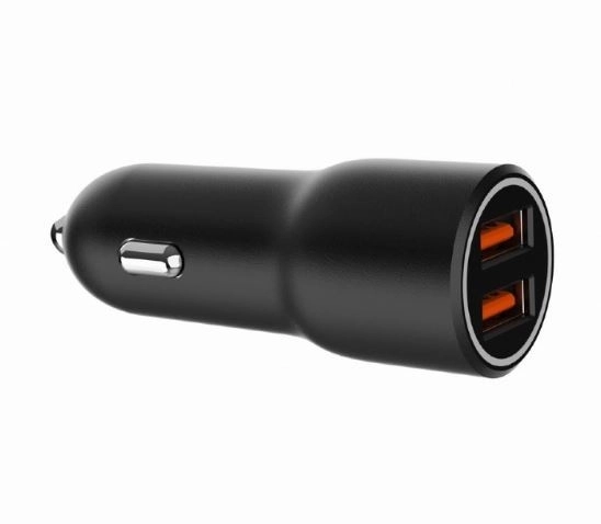 Chargeur de voiture 2xUSB-A QC3.0 36W noir