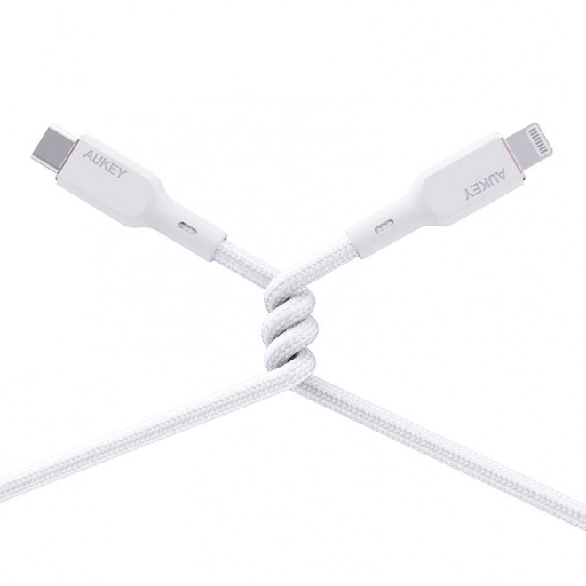 Câble Aukey USB-C vers Lightning 1,8 m blanc
