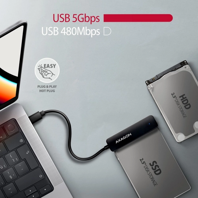 Adaptateur USB-C vers SATA HDD/SSD AXAGON FASTPort2