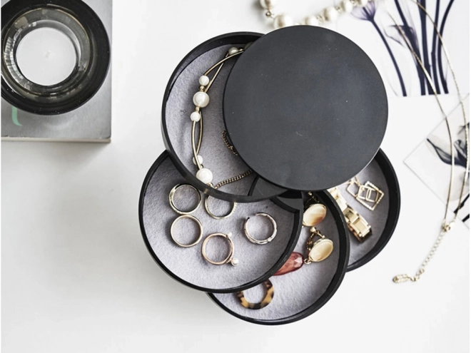 Organisateur de bijoux rond coulissant
