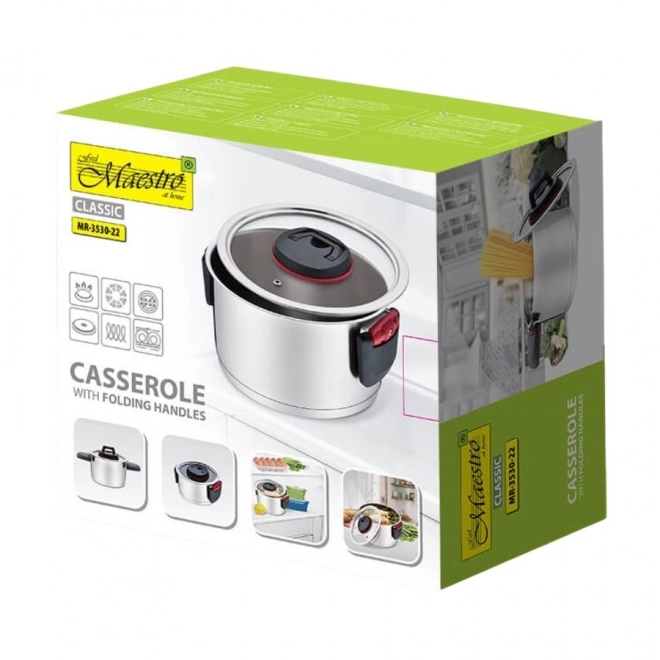 Casserole en acier inoxydable Maestro avec couvercle 4,2 l
