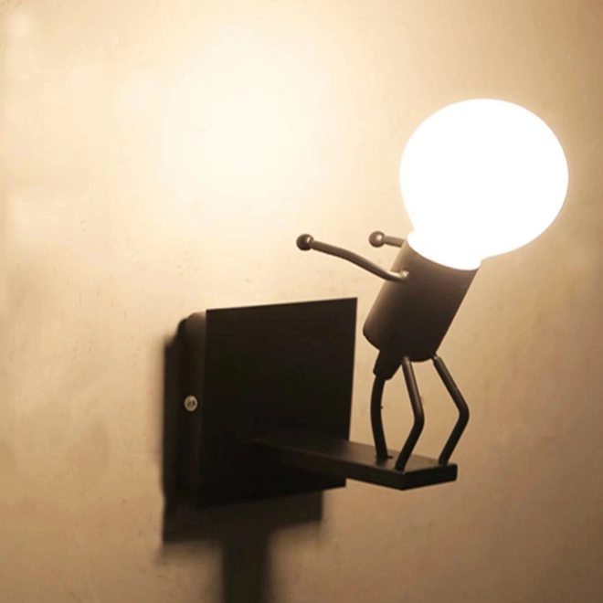 Lampe murale Loft noire