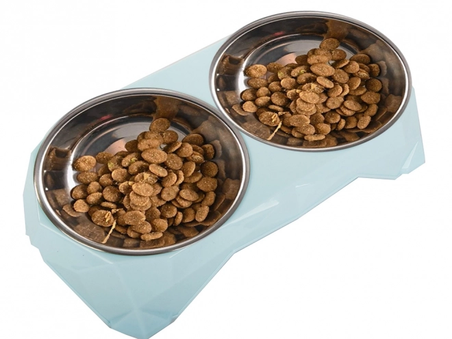 Gamelle double en métal pour chiens et chats