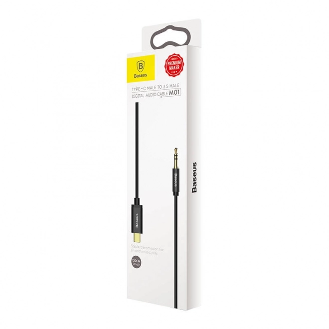 Baseus Yiven Câble audio USB-C vers mini jack 3,5 mm, 1,2 m - noir
