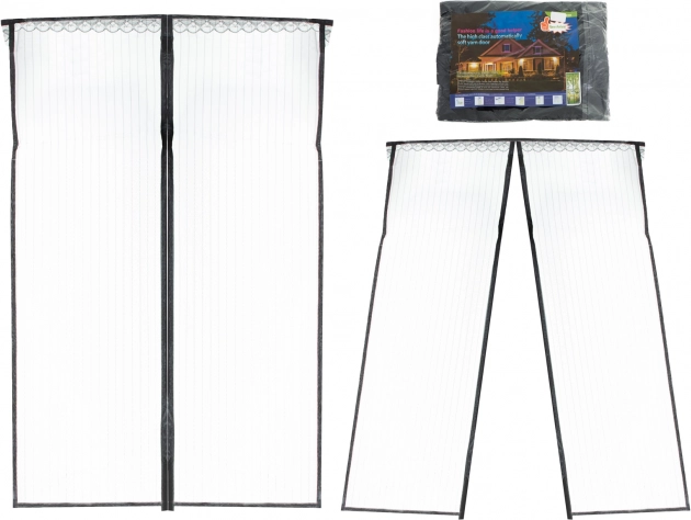 Moustiquaire magnétique pour porte 160 × 230 cm – noir