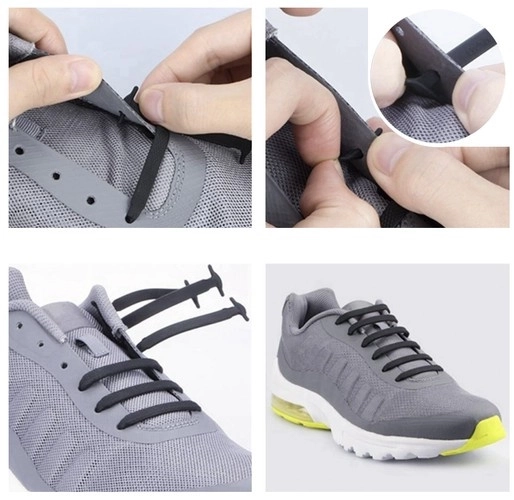 Lacets en silicone sans laçage - ensemble de 16 pièces