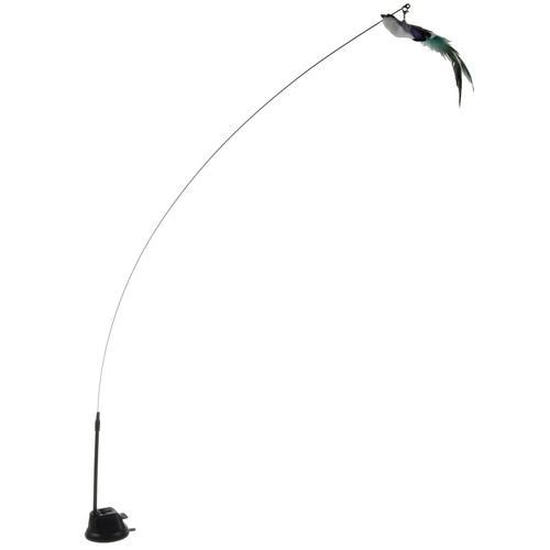 Jouet pour chats avec ventouse et oiseau