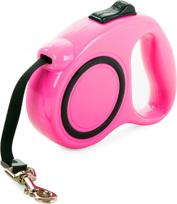 Laisse automatique avec fonction de blocage, 5 m, 15 kg, rouge