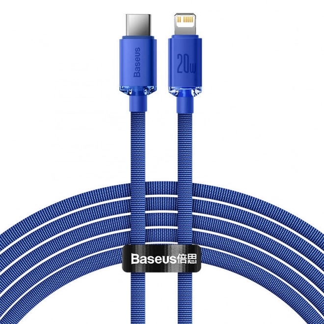 Baseus Crystal Shine câble USB-C vers Lightning 20W PD 2m bleu
