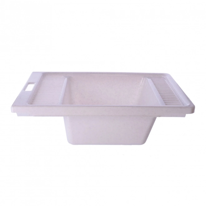 Bassine de salle de bain avec bouchon, PRODUIT POLONAIS - blanc