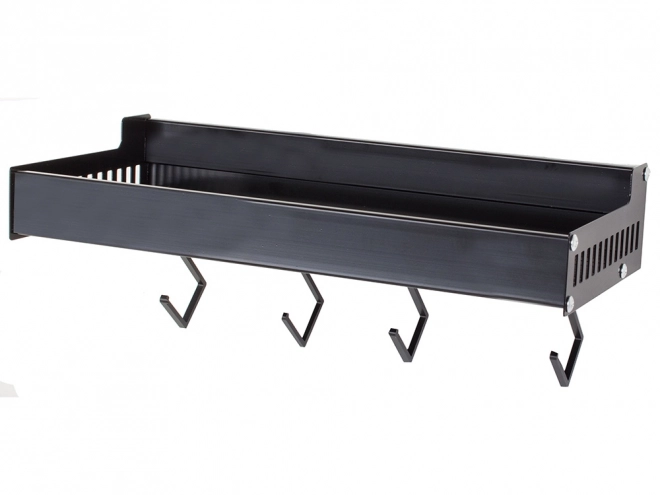 Étagère murale en aluminium noir pour épices