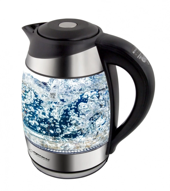 Bouilloire Seine 1,7 l en verre noir avec éclairage LED et régulation de température