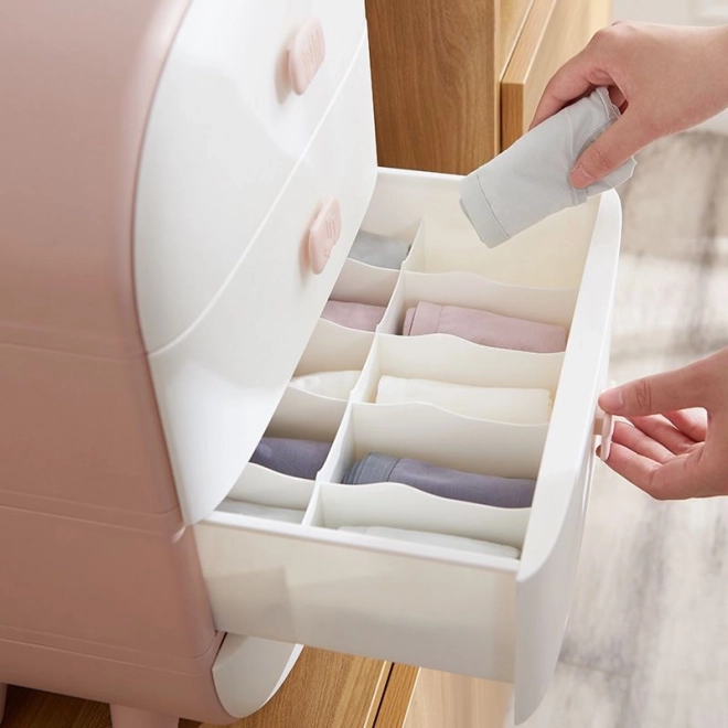 Armoire à linge avec tiroirs - rose, 4 tiroirs