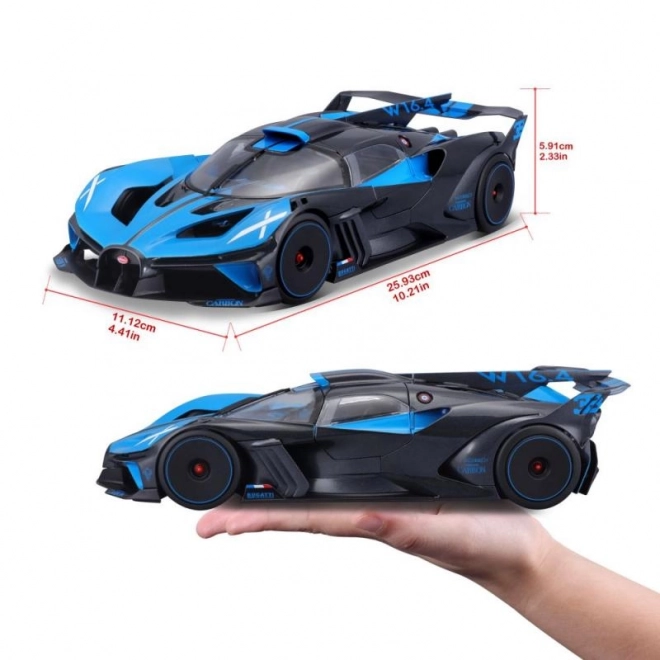 Modèle Bugatti Bolide bleu/noir 1:18