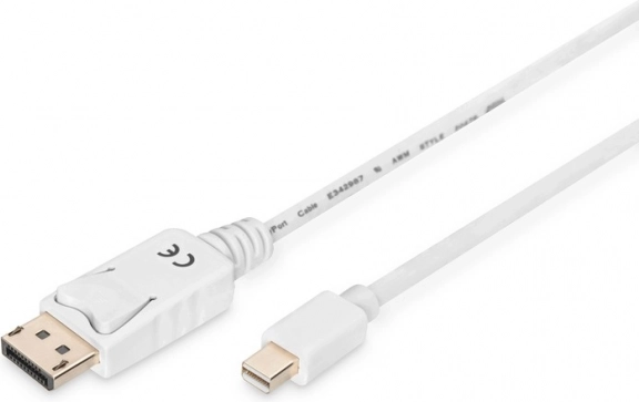Câble DisplayPort blanc 4K 60Hz miniDP vers DP 2 m