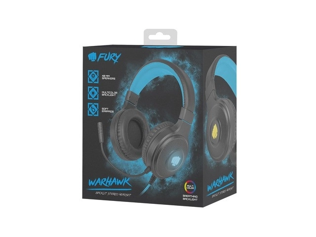 Casque Warhawk RGB pour joueurs noir et bleu