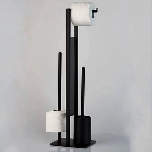 Support pour papier toilette avec brosse WC et porte-rouleau