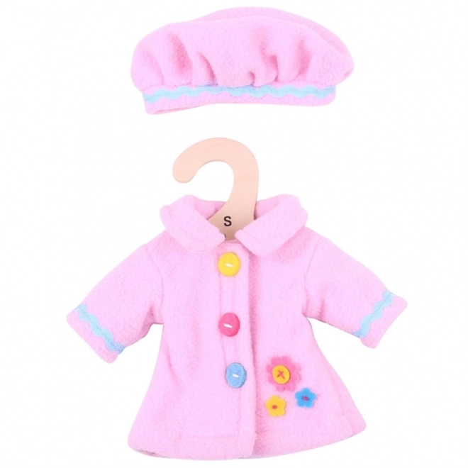 Manteau rose avec boutons pour poupée