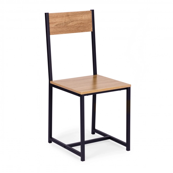Ensemble de meubles : table et 2 chaises en métal et MDF