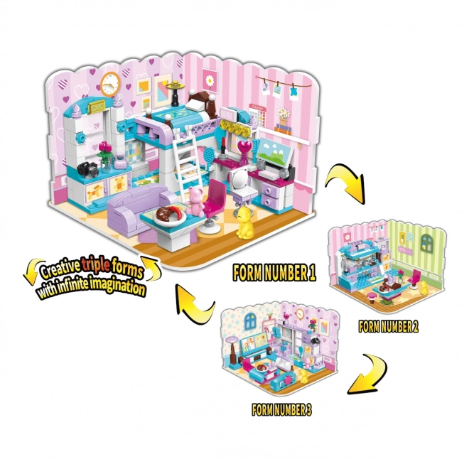 Qman Idées illimitées 4801 Chambre de fille 3 en 1