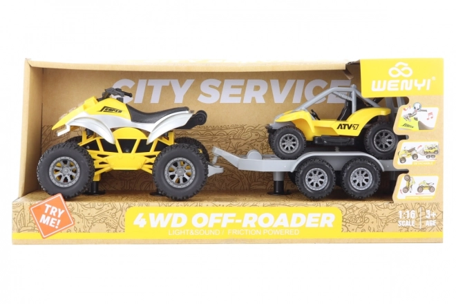Quad avec buggy à piles