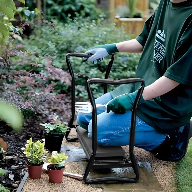 Tabouret de jardin pliable 2en1