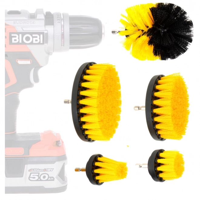 Brosses de nettoyage pour perceuse, set de 5 pièces