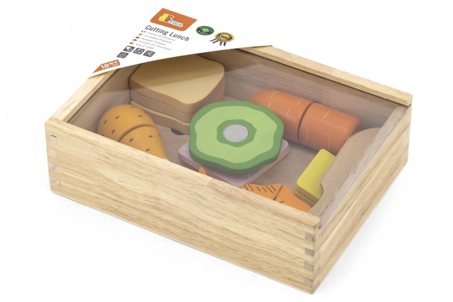 Repas en bois à découper