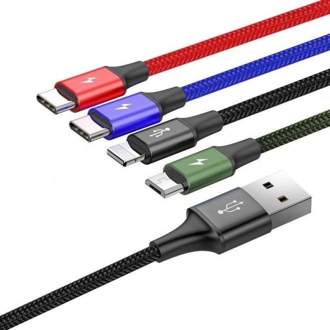 Baseus Câble USB rapide 4 en 1 2xUSB-C / Lightning / Micro 3,5A 1,2m - noir