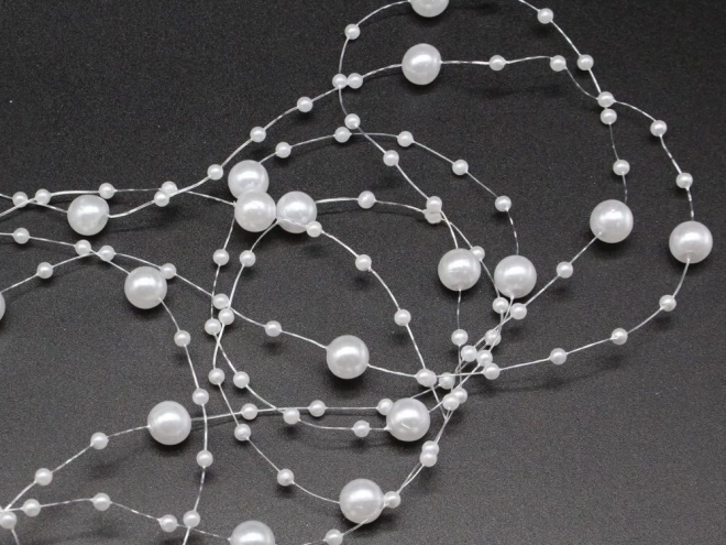 Guirlande de perles - perles blanches pour sapin de Noël