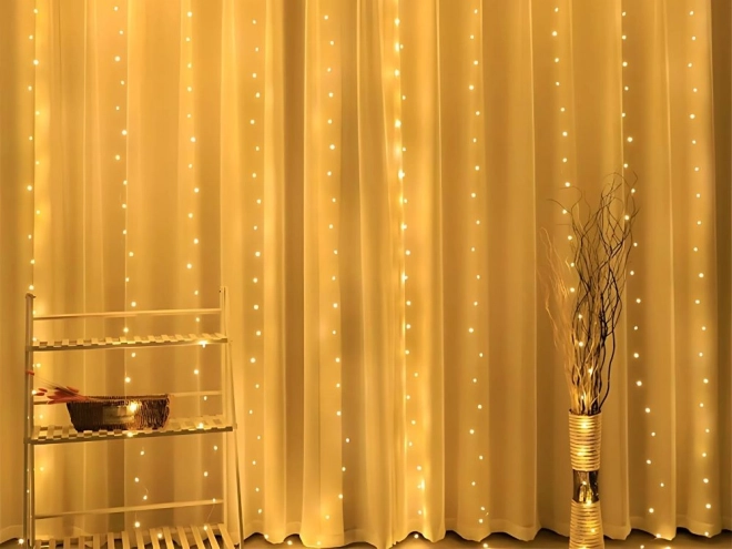 Rideau lumineux de Noël 300 LED blanc chaud USB