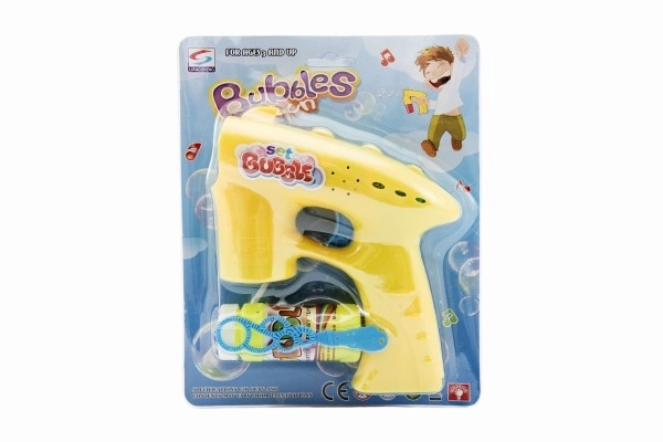 Pistolet à bulles en plastique 13 cm + 1 recharge pour piles