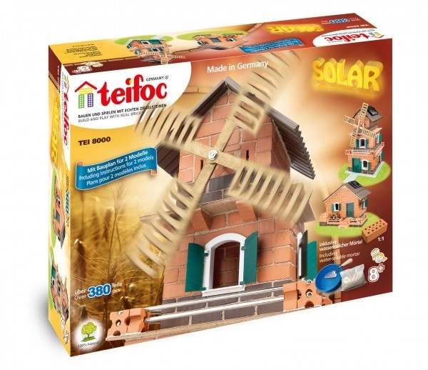 Jeu de construction Teifoc Moulin - énergie solaire 380 pcs dans une boîte de 44x33x11cm