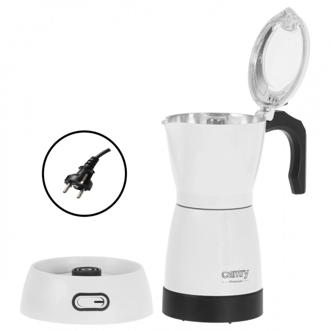 Cafetière moka électrique Camry Premium blanche