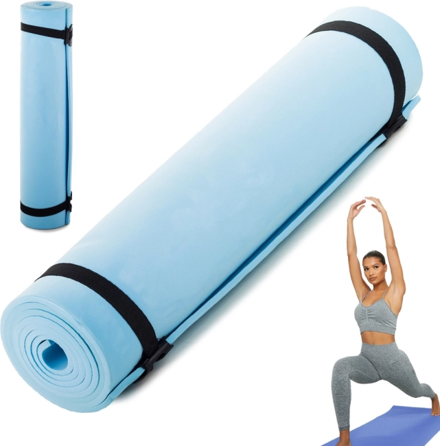 Tapis de yoga et fitness 0,5 cm, bleu