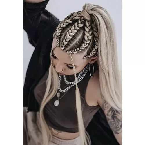Cheveux synthétiques tresses blondes Soulima 23556