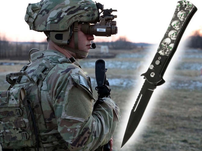 Couteau de poche pliant en acier tactique militaire