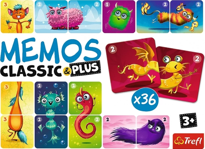 Pexeso Classic & Plus Monstres Mignons 3en1