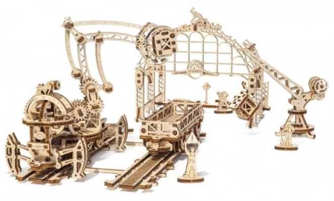 Puzzle mécanique en bois 3D - Gare de triage