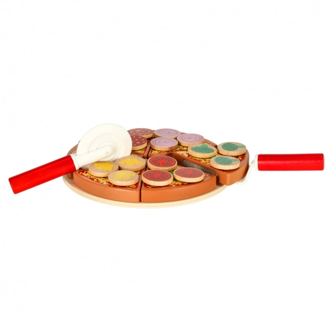 Ensemble de jeu en bois Pizza avec accessoires