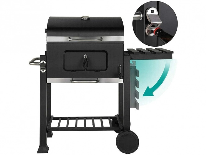 Barbecue de jardin au charbon de bois avec deux grilles et thermomètre