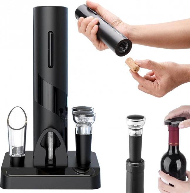 Coffret électrique pour vin avec tire-bouchon et accessoires