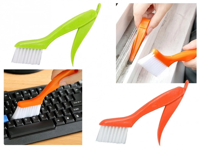 Brosse avec grattoir pour nettoyer les interstices