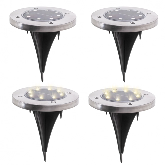 Éclairage solaire de jardin 8 LED 4pcs - blanc froid