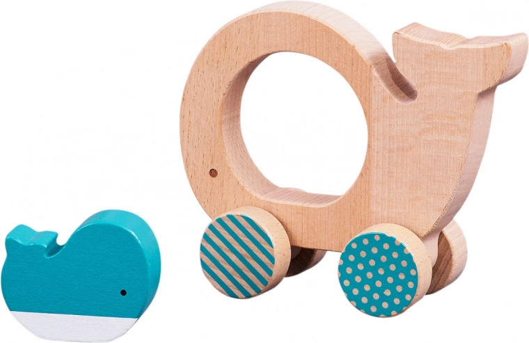 Deux jouets en un : baleine et baleineau amovible