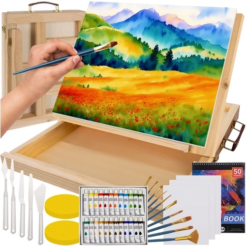 Ensemble de peinture artistique avec valisette et chevalet