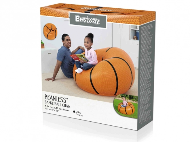 Fauteuil gonflable pour enfants en forme de ballon de basket