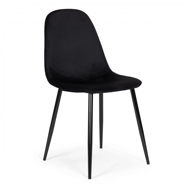 Ensemble de 4 chaises en velours pour salle à manger et salon - noir