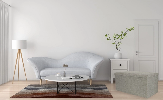 Pufa pliable grise avec espace de rangement 76x38x38 cm