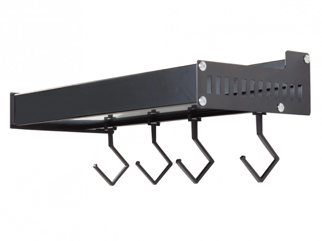 Étagère murale en aluminium noir pour épices